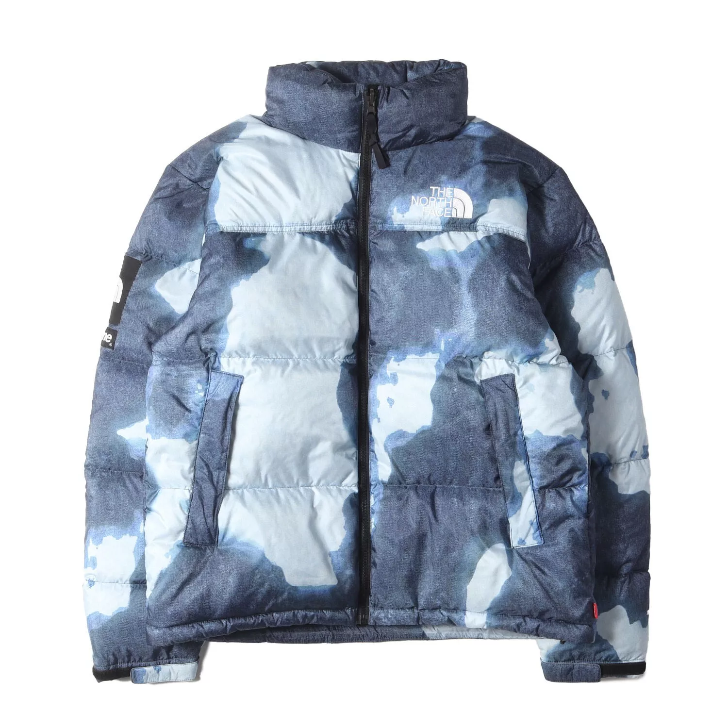 Veste Nuptse Supreme X THE NORTH FACE imprimé denim blanchi ND521001 bleu M
