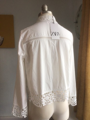 ZARA CROCHET DETAIL SHIRT SIZE XS BLOUSE TOP SOLD OUT! - Picture 6 of 8