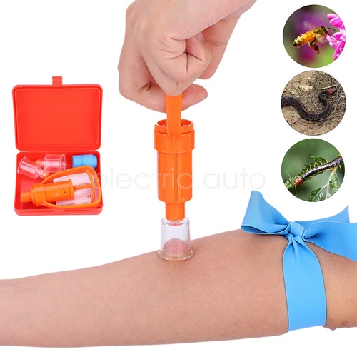 9PCS Outdoor Emergency Venom Extractor Pump First Aid Safety Snake Bite Tool Kit