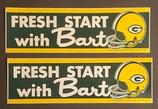 (2) VINTAGE 1975 Green Bay Packers Fresh Start with Bart Starr Bumper Stickers !