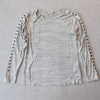 Ariat Top Studded Rhinestones Sleeves Heathered Beige Size Extra Small