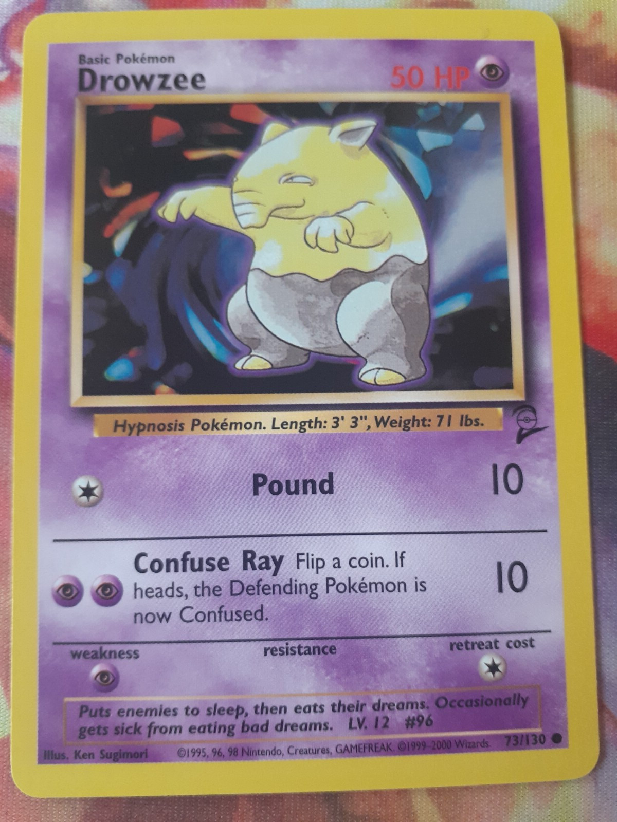 Drowzee 73/130 Base Set 2 - Common Pokemon Card TCG - WOTC - Near Mint