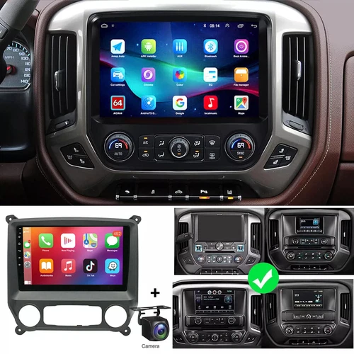 Autoradio Android 13 Carplay GPS BT per Chevrolet Silverado & GMC Sierra 2014-18 - Foto 1 di 19