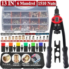 1450pcs Rivet Nut+Hand Threaded Rivet Nuts Gun Double Insert Manual Rivet Tool