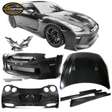 Fits 09-24 Nissan GTR R35 Hood & Headlights & Front & Rear Bumper Cover & Side