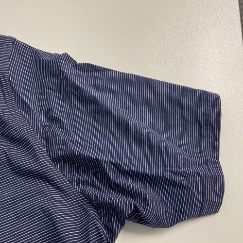 Polo uomo Kirkland cotone/seta X-Large manica corta blu/bianco righe RITORNO - Foto 4 di 12