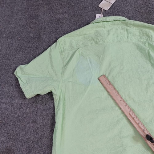 Tommy Bahama Shirt L Green Seersucker Short Sleeve Stretch Nova Wave NEW DEFECT - Picture 11 of 11