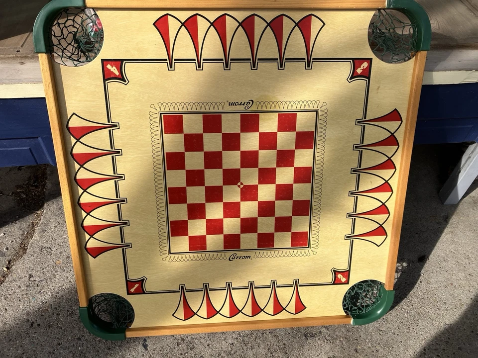 Vintage Collectible CARROM Game Board Model No. 100 Round Corners Double Sided - Image 3 of 4
