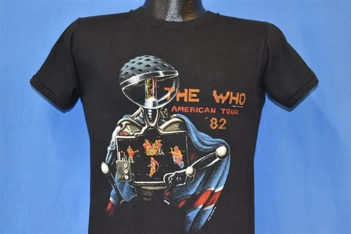 80s THE WHO '82 AMERICAN TOUR IT'S HARD ROBOT SCHLITZ RO 1980s vintage concert t-shirt, vintage, single stitch, B+ condition