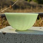 Vintage Jadite Fire King 6” Across Top Swirl Nesting Bowl USA Celadon MCM EUC