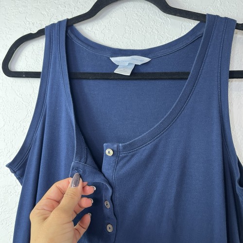 Abito loungewear The Company Store senza maniche scollo a scoop blu navy in jersey taglia M - Foto 4 di 6