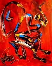 GRAND PIANO   Modern Abstract   Original Oil Painting  IMPRESSIONIST