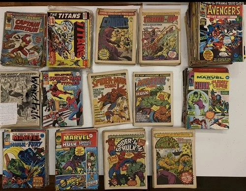 320x Huge MARVEL UK COMICS lot 70s 80s Avengers,Spider-man, Captain Britain,Hulk