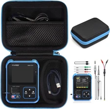 CaseSack Case compatible with FNIRSI Small, Black With Blue Zip Contrasted 