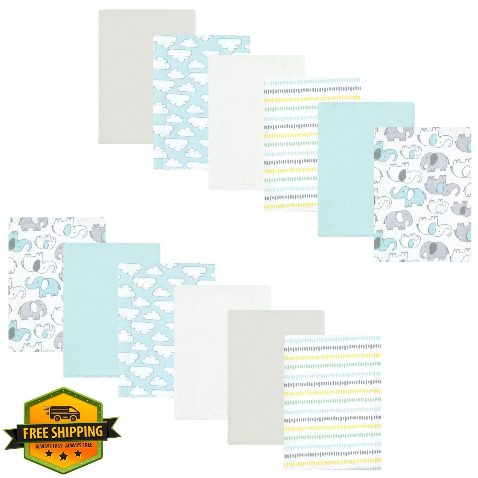 Luvable Friends Burp Cloths New Elephant