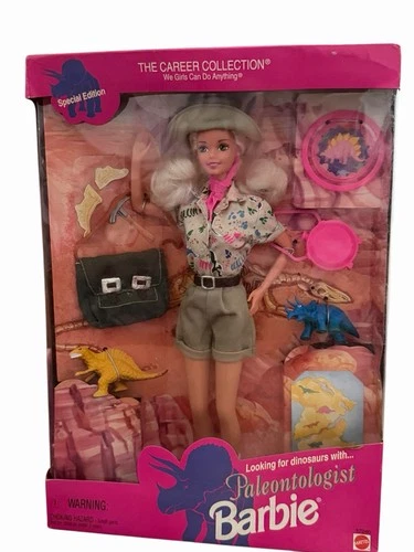 Vintage Paleontologist Barbie Career Collection 1990s Mattel Dinosaur NRFB