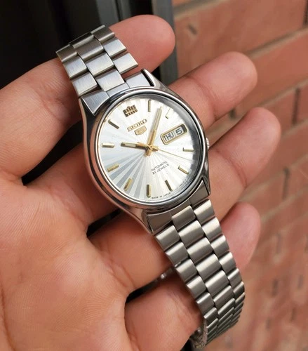 Seiko 1997 SKXQ61 White Linen Sunburst Dial Retro Rare Vintage Automatic JDM OEM