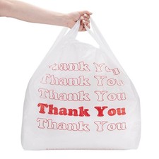 Large Plastic Bags Grocery Thank You 500 T-Shirt Supermarket 18  x 8" x 30"