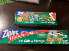Christmas 1999  Vintage Ziploc  slide loc    2 SEALED BOXES  FOR GIFTS & STORAGE