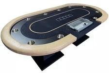 96" Premium Poker Table for 10 Player Game with Dimmable LED Chip Tray Drop Box