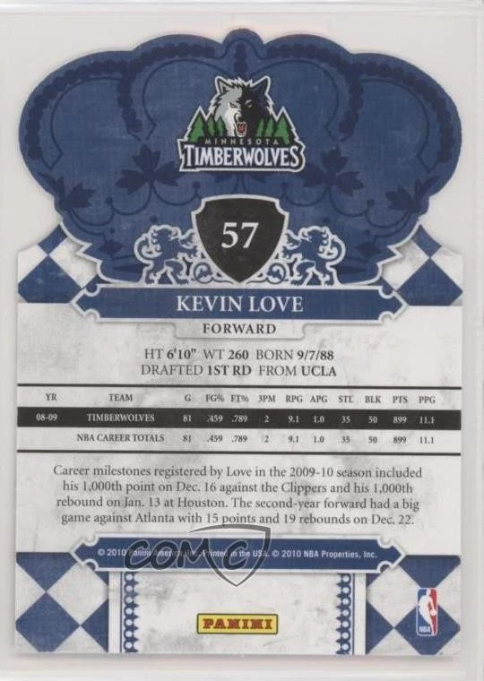 2009-10 Crown Royale Kevin Love #57 - Image 2 of 2