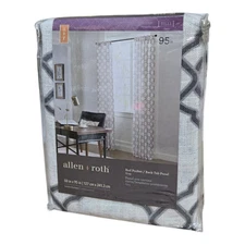 allen + roth 95-in Grey Light Filtering Back Tab Single Curtain Panel Tilli New