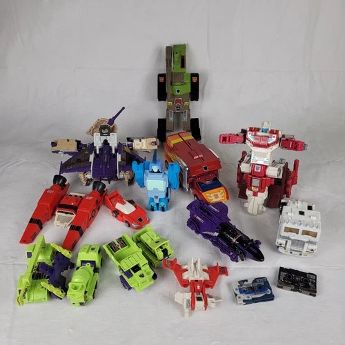Vintage 80s Transformers Robot Toy Lot Decepticon Cars