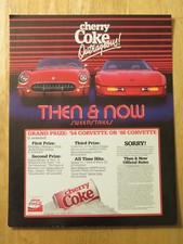 1986 CHERRY COKE "Then & Now" CHEVROLET CORVETTE Coke CARDBOARD Display