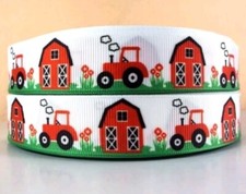7/8" Farm grosgrain 7/8" ribbon Farm Animals Ribbon for bows wreaths 5 Yds
