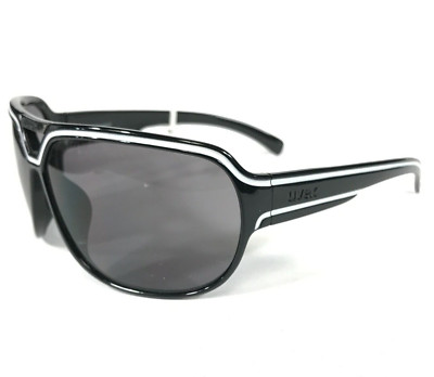 Uvex Sunglasses 404319718673 Black White Wrap Frames with Gray Lenses 67-12-125