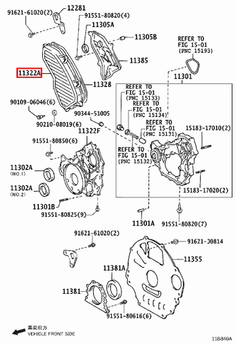 Genuine Toyota LandCruiser 105 Series HZJ 1HZ 4.2 Diesel Timing Belt Cover - Picture 11 of 14