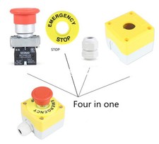 STOP Switch Latching Mushroom Head Emergency Stop Push Button Control Box 22mm