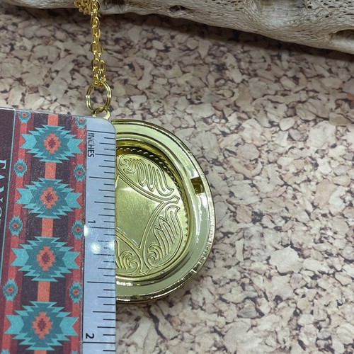 Gold Photo Nautical Beach Pirate Ship Sailor Wedding Keepsake Locket Necklace - Picture 9 of 10