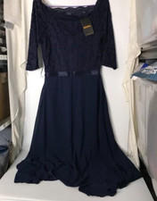 Miusol Women’s Navy Blue Evening Below the Knee Dress Size S