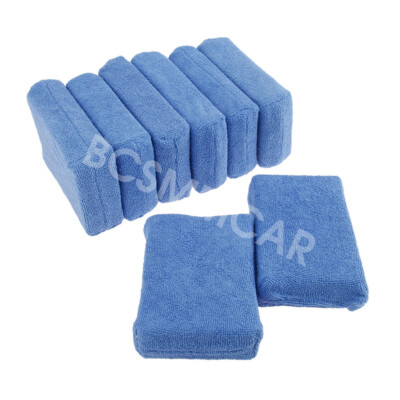 #ad #ad 8X Blue Car Microfiber Foam Sponge Polish Wax Applicator Detailing Cleaning Pad $15.11