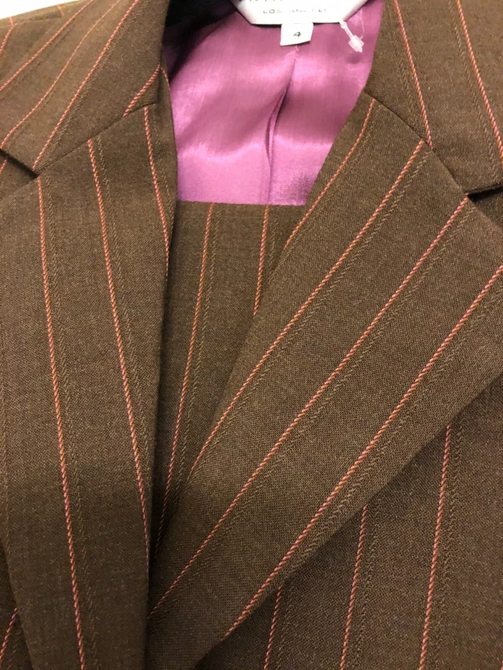 Traje Pantalón Trina Turk Marrón Rayas Talla 4 Foto 3 de 4