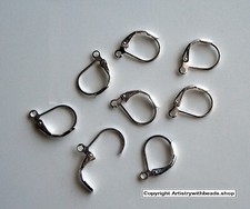 8 Lever back earring findings silver plated loop create dangle earrings fpe106