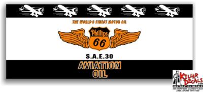 (PHIL-14-4) PHILLIPS AVIATION OIL CAN DECAL WRAP -MAKE YOUR OWN- GAS PUMP