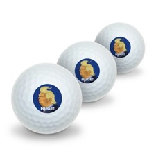 Huge Donald Trump Caricature with Wind Blowing Hair Funny Golf Balls 3 Pack
