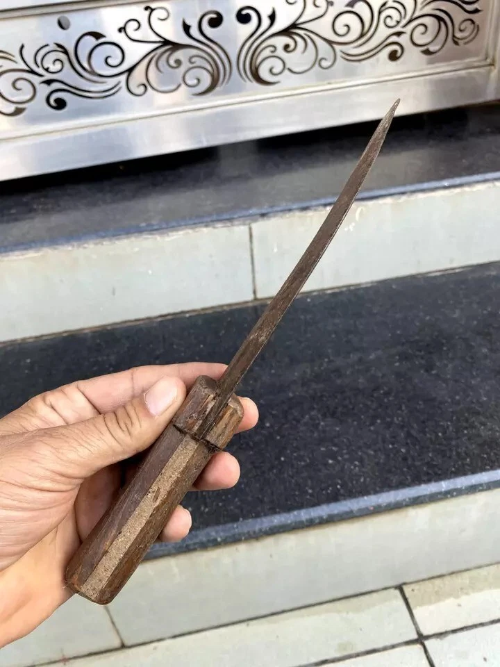 Cuchillo daga hoja de acero mango de madera antiguo cuchillos espada Khanjar Foto 4 de 4