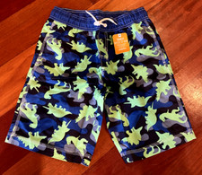  NWT Gymboree Blue and Green Dinosaur Boy's Swim Shorts Size L 10-12 