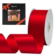 Hot Red Double Faced Satin Ribbon 2" X Continuous 25 Yards Ribbons Perfect fo...