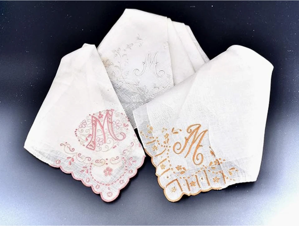 Juego de pañuelos Lord&Taylor M, caja, 3x, lino irlandés puro Gerbrand, hecho a mano, Madeira Foto 3 de 4