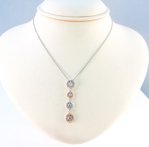 White Gold Diamond necklace / 16 inch 