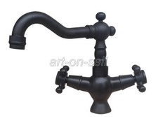 Black Oil Rubbed Bronze Bathroom Basin Sink Mixer Tap Deck Mount Faucet anf838