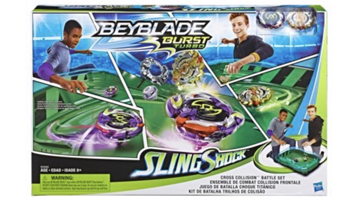 Hasbro Beyblade Burst Turbo Slingshock Cross Collision Battle Set NEW