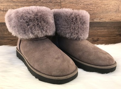 grey fluffy ugg boots