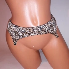 Victoria Secret Garter Belt Reversible One Size Leopard Black MISSING STRAPS