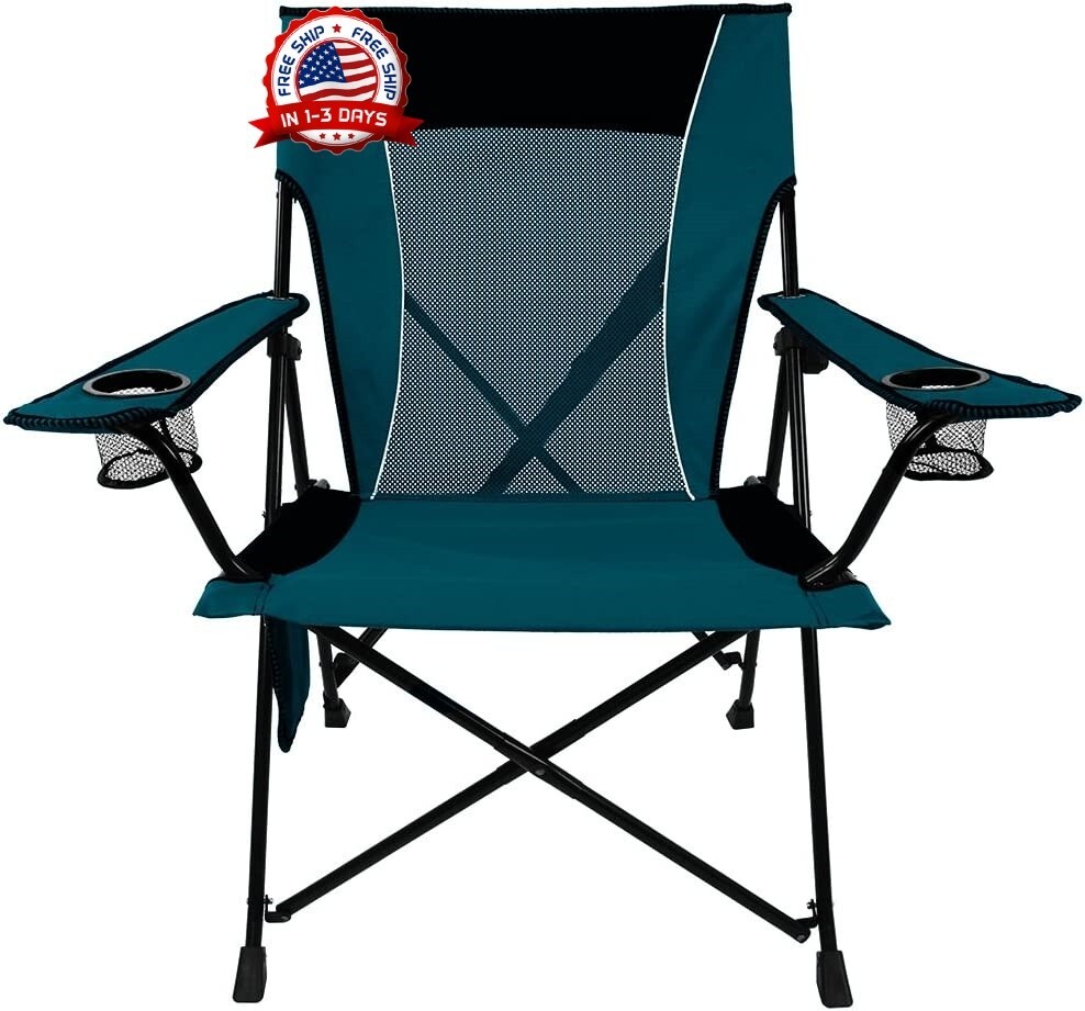 Silla plegable Ultimate Comfort para acampar al aire libre hasta 300 libras gris
