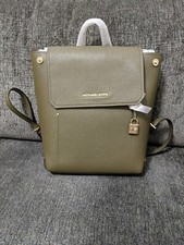 Michael Kors Hayes Medium Leather Backpack in Olive/Ballet NWT